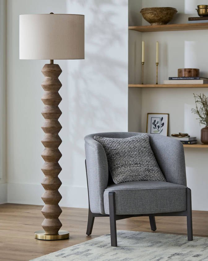 Edina Traditional Dark Brown Floor Lamp