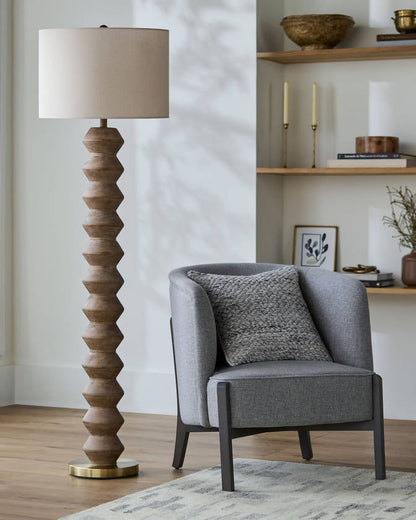 Edina Traditional Dark Brown Floor Lamp