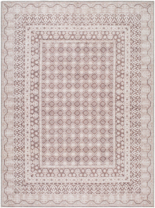 Rainier Cottage Cream/Dark Brown Washable Area Rug - Our PNW Home x Livabliss