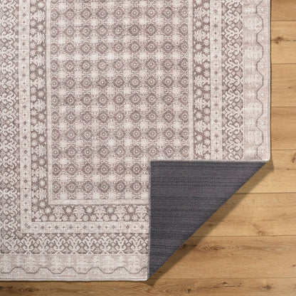 Rainier Cottage Cream/Dark Brown Washable Area Rug - Our PNW Home x Livabliss
