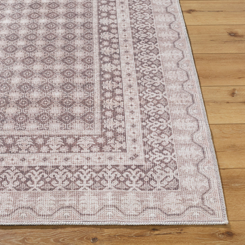 Rainier Cottage Cream/Dark Brown Washable Area Rug - Our PNW Home x Livabliss