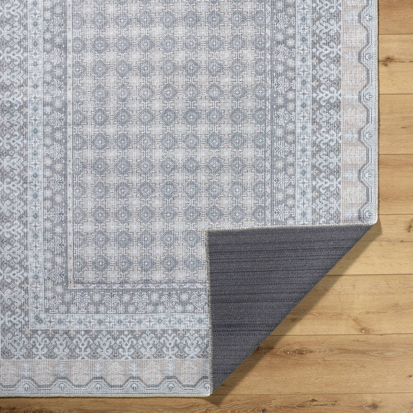 Rainier Cottage White/Pale Blue Washable Area Rug - Our PNW Home x Livabliss