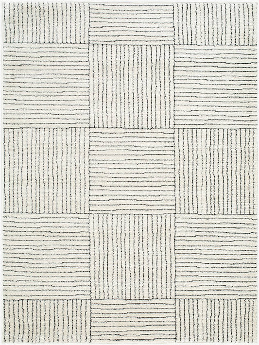 Architect Modern Ivory/Black Area Rug - Galey Alix Livabliss