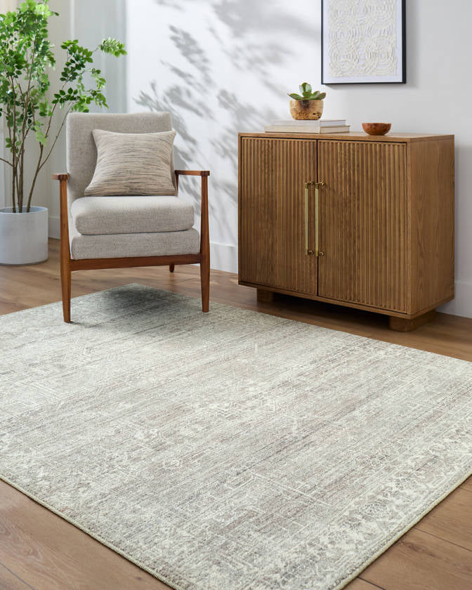 Collins Avenue Traditional Ivory/Slate Area Rug - Galey Alix Livabliss