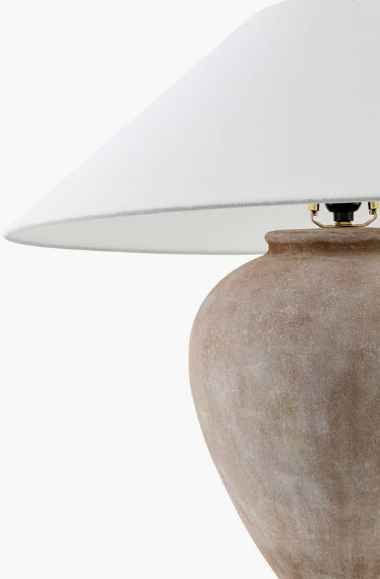 Camden Ford Traditional White/Brown Table Lamp - Galey Alix x Livabliss