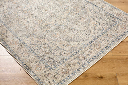 Maria Elena Traditional Taupe/Dark Blue Area Rug - Galey Alix Livabliss