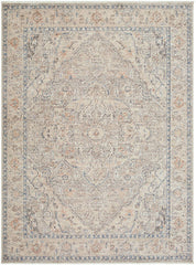 Maria Elena Traditional Taupe/Dark Blue Area Rug - Galey Alix Livabliss