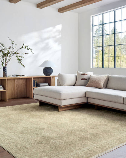 Fetscher Traditional Olive/Light Beige Area Rug - Galey Alix Livabliss