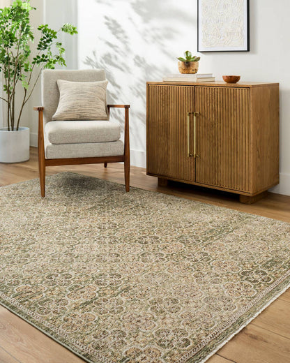 Myrtle Avenue Traditional Olive Area Rug - Galey Alix Livabliss
