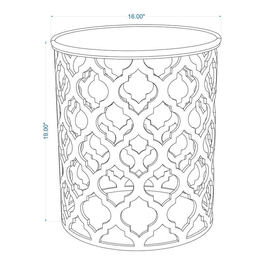 Pram White End Table
