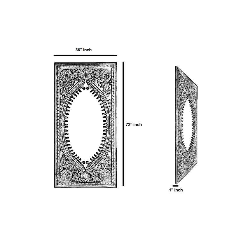 Glinden Traditional Dark Brown Wall Mirror