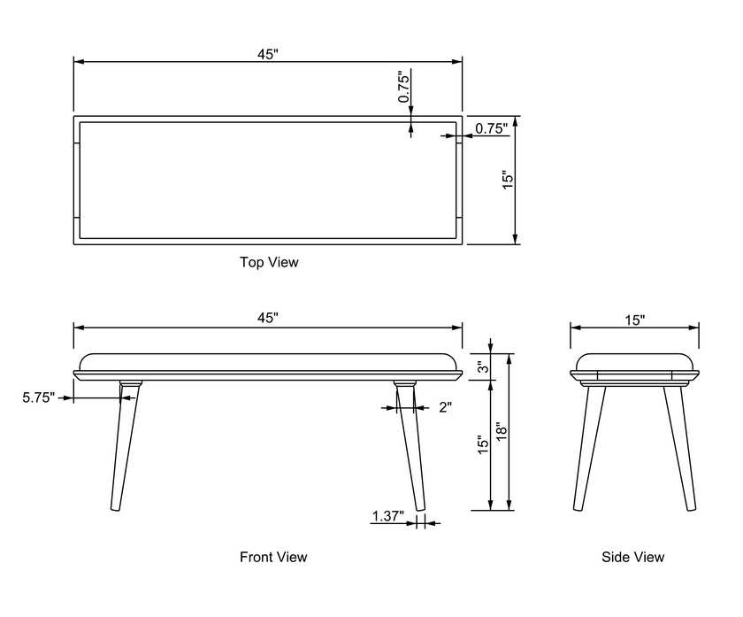 Komiza Brown Bench
