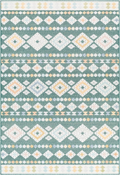 Zarinah Coastal Medium Green Area Rug