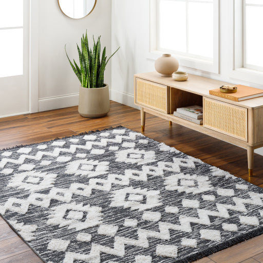 Surya Morocotton Cotton Black Rectangular Indoor Global Area Rug