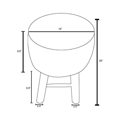 Huittinen Cream Ottoman