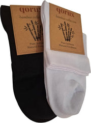 Qorux Men's Bamboo Ankle Socks – 2 Pairs Black & White Low Cut Socks, Soft Breathable No-Show Casual Socks for Sneakers & Everyday Wear