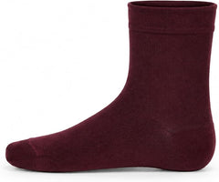 Qorux Women's Bamboo Crew Socks – 3 Pairs Burgundy, White & Black, Soft Breathable Stretch Socks for Casual & Everyday Wear