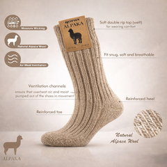 Qorux Alpaca Wool Socks | Lightweight & Thick | Set of 2