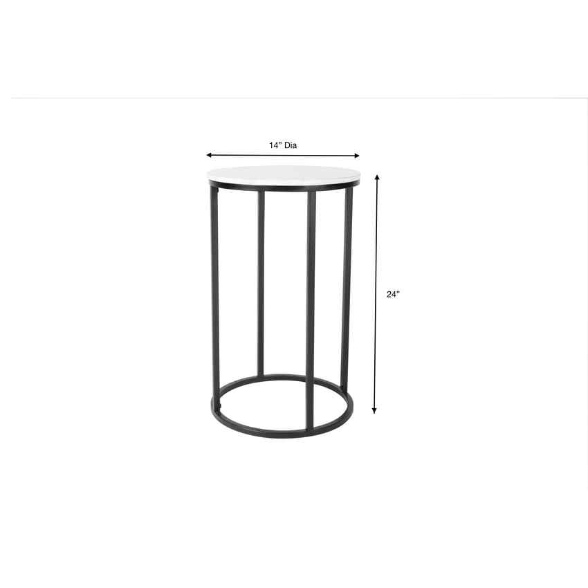 Hyryla White End Table