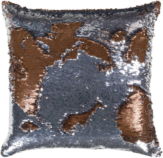 Meilen Metallic Silver Pillow Cover