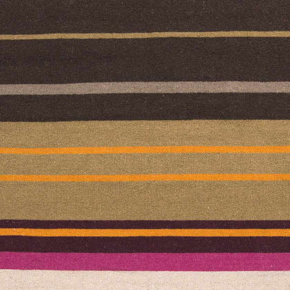 Akiak Modern Black/Orange/Brown Area Rug