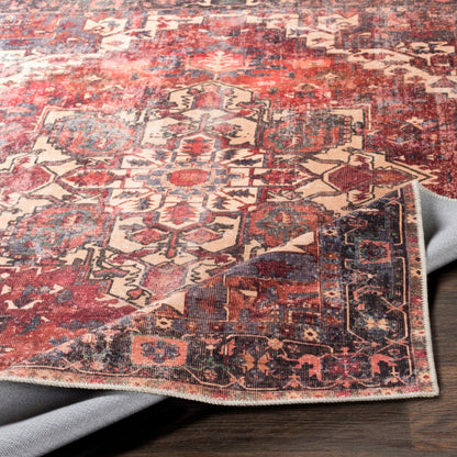 Surya Amelie Polyester Brown Rectangular Indoor Medallion Vintage Rug