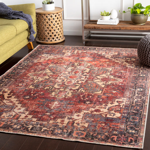 Surya Amelie Polyester Brown Rectangular Indoor Medallion Vintage Rug