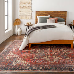 Surya Amelie Polyester Brown Rectangular Indoor Medallion Vintage Rug