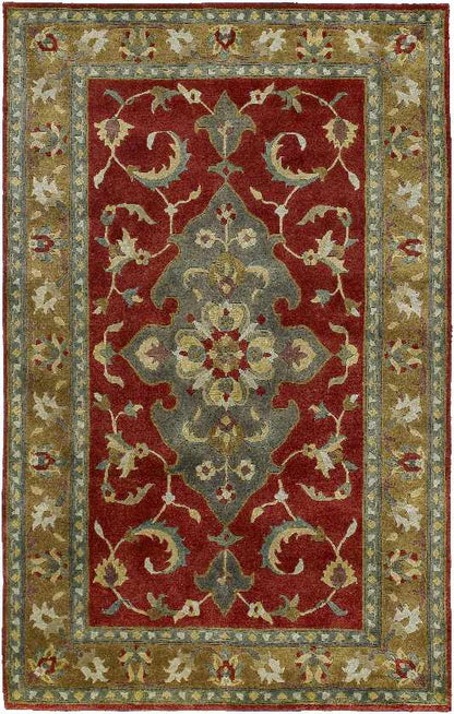 Alicia Traditional Bright Red Area Rug