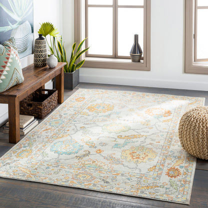 Surya Bodrum Flatweave Polypropylene Beige Rectangular Indoor/Outdoor Medallion Global Area Rug