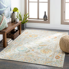 Surya Bodrum Flatweave Polypropylene Beige Rectangular Indoor/Outdoor Medallion Global Area Rug