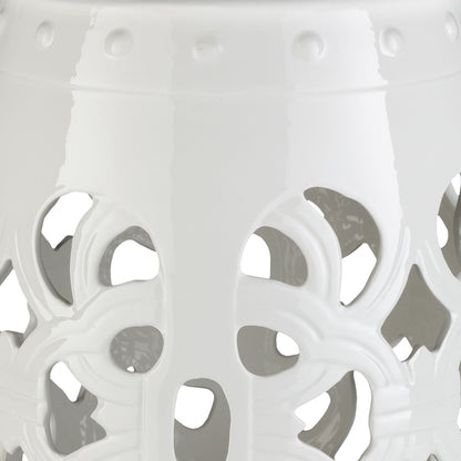 Saxen White Garden Stool