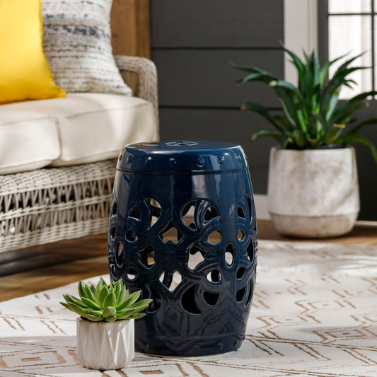 Saxen Teal Garden Stool