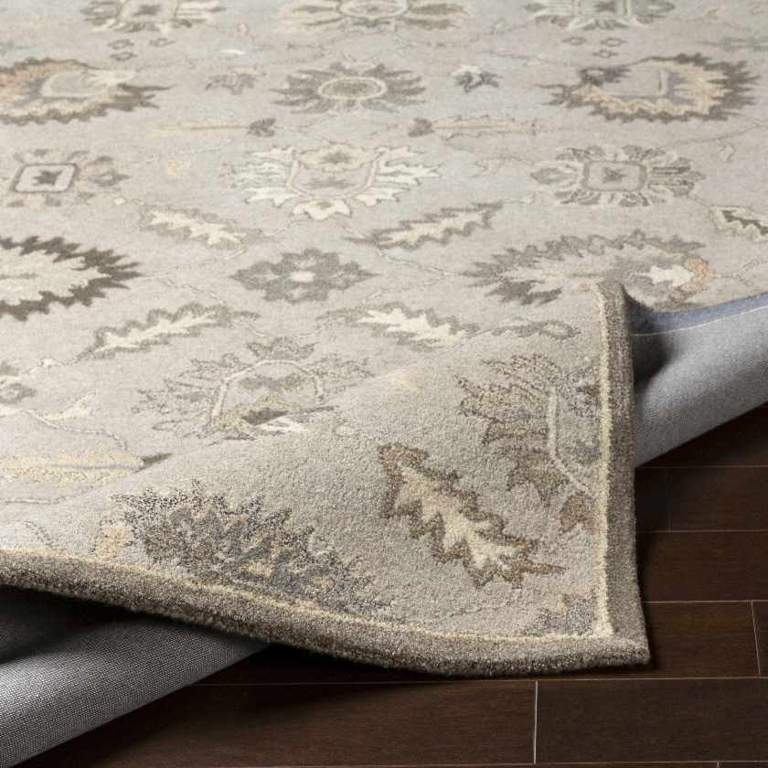 Kinistino Traditional Taupe Area Rug