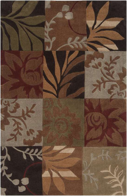Warffum Modern Dark Brown Area Rug