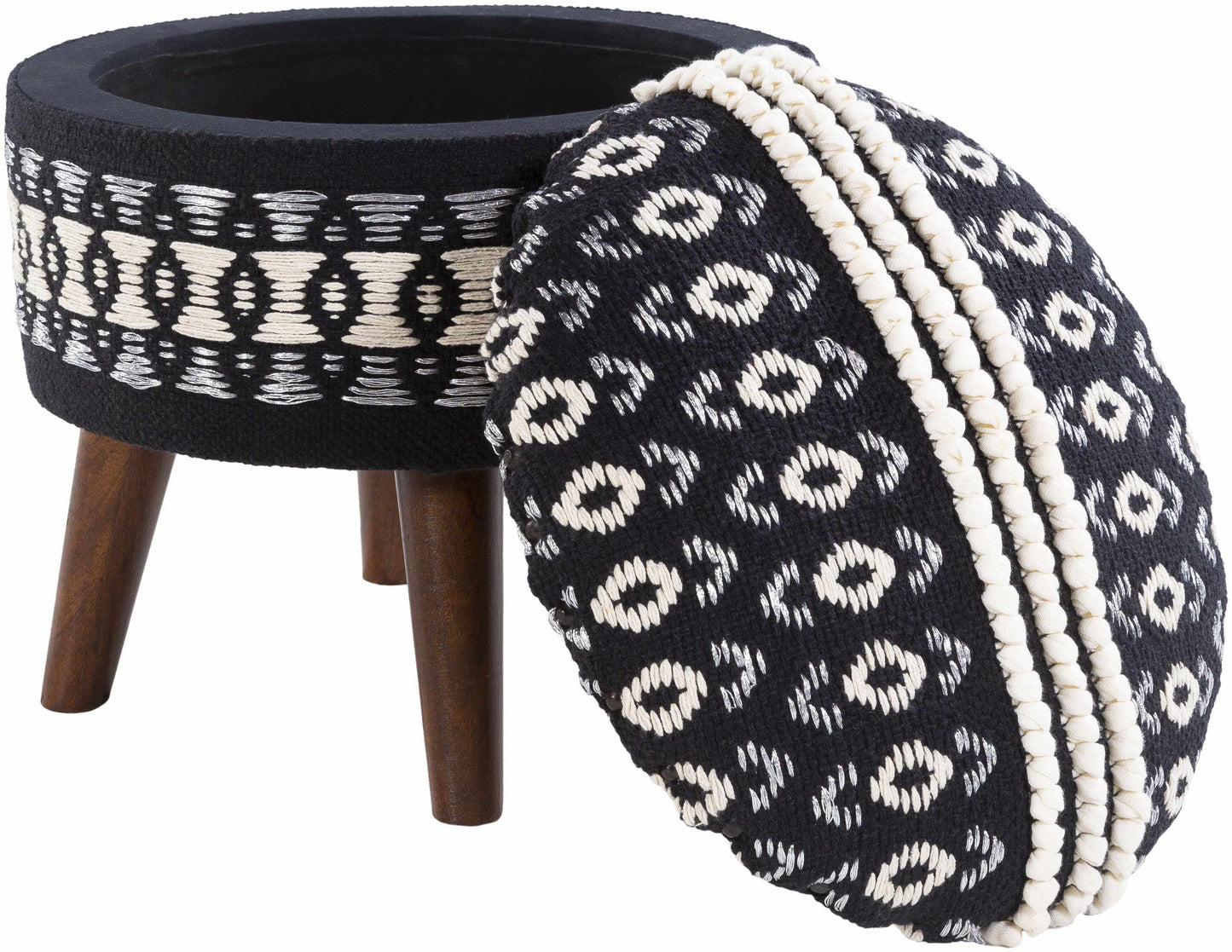Oberkappel Black Ottoman