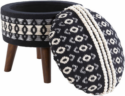 Oberkappel Black Ottoman