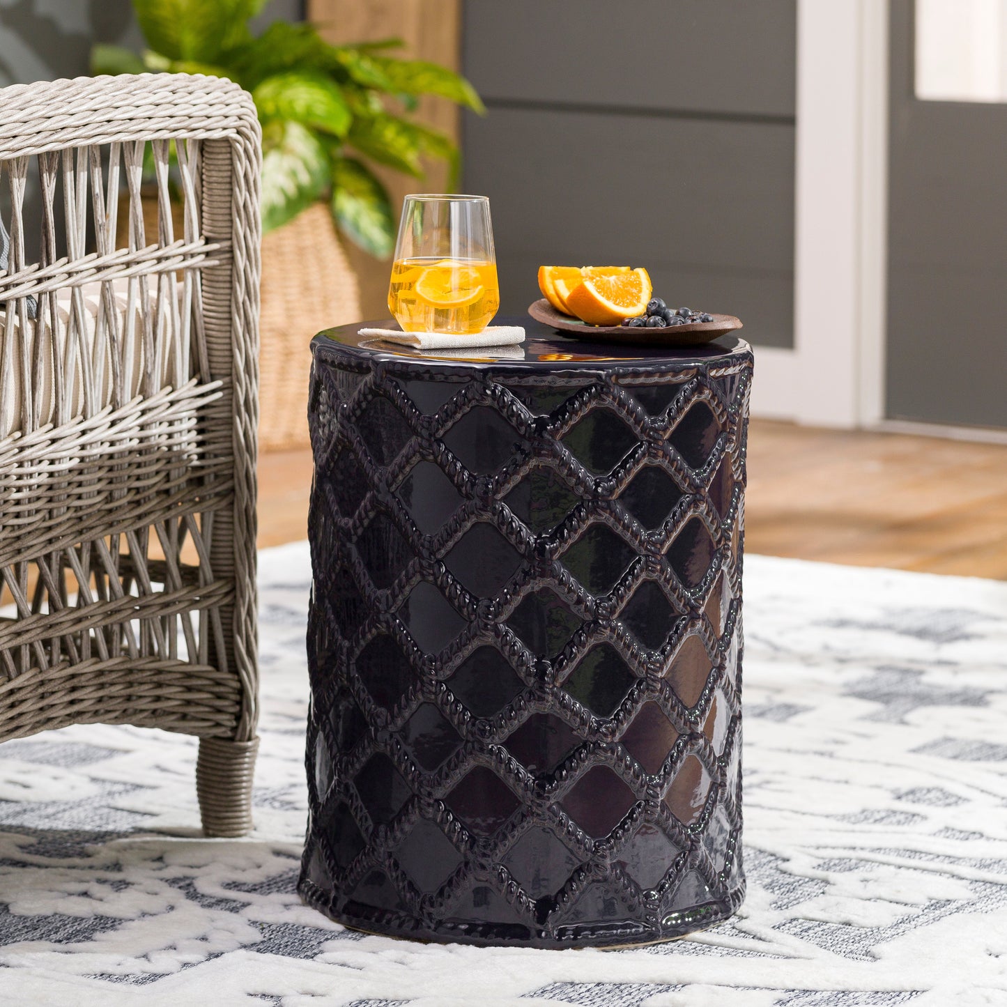 Muhr Navy Garden Stool
