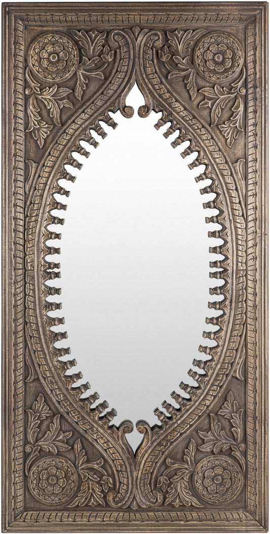 Glinden Traditional Dark Brown Wall Mirror