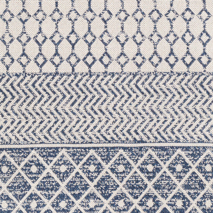 Surya La Casa 5' x 7' Cotton Navy Rectangular Indoor Medallion Global Area Rug