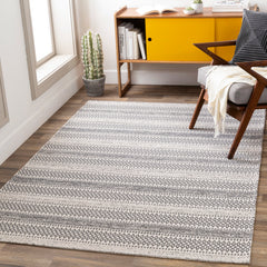 Surya La Casa Cotton Light Slate Rectangular Indoor Medallion Global Area Rug