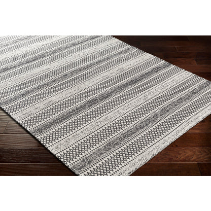 Surya La Casa Cotton Black Rectangular Indoor Medallion Global Area Rug