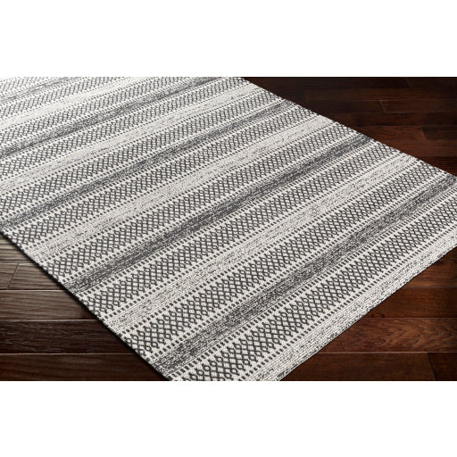 Surya La Casa Cotton Black Rectangular Indoor Medallion Global Area Rug