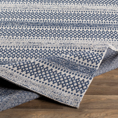 Surya La Casa Cotton Navy Rectangular Indoor Medallion Global Area Rug