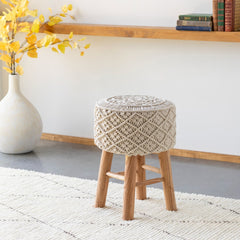 Huittinen Cream Ottoman
