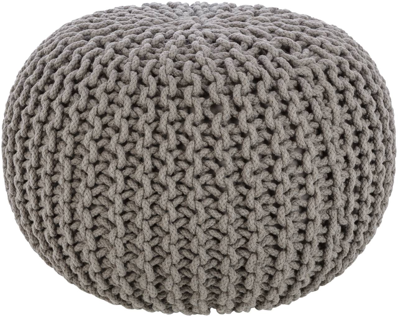 Harmannsdorf Medium Gray Pouf
