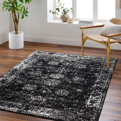 Yevette Traditional Black Area Rug