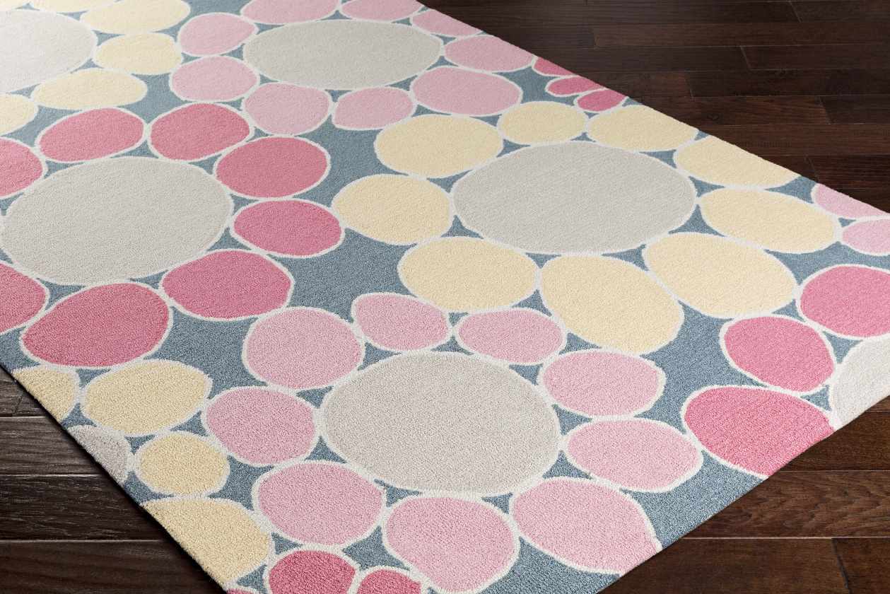 Paonia Modern Bright Pink/Pale Pink Area Rug