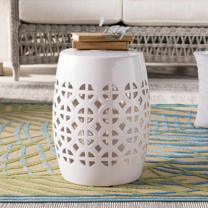 Pondorf White Garden Stool