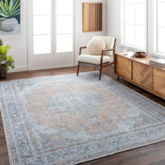 Surya Tahmis Flatweave Polyester Blue Rectangular Indoor Medallion Oriental Machine Washable Area rug